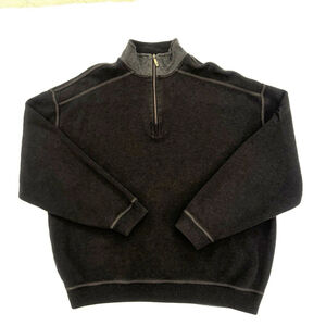 Tommy Bahama Mens 1/4 Zip Pullover Sweater Black Size:L